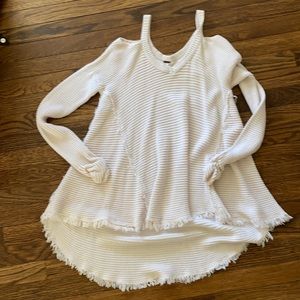 Free People Cream High Low Sweater